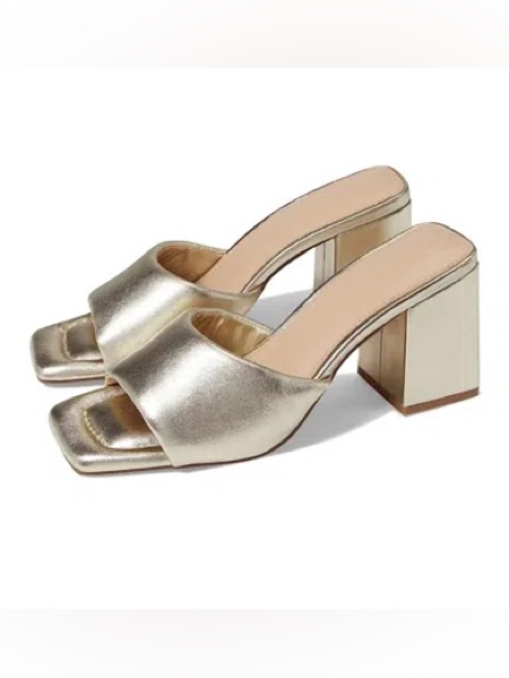 New Faryl By Farylrobin Zoey Sandal Women Gold Leather Size 8.5